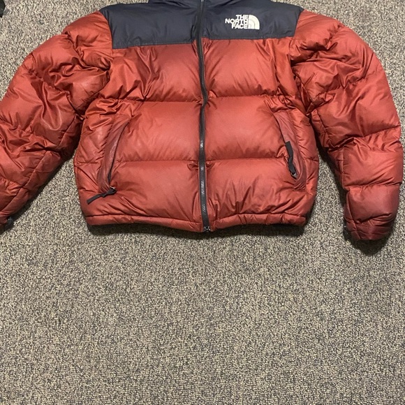 The North Face Burgundy and Black Down Jacket